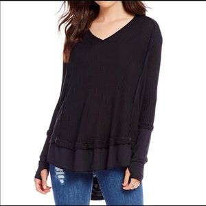 •Free People• NWT• Laguna Thermal Top• Black•Small